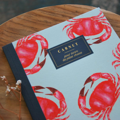 Carnet A5 Le Crabe | Bleu Coquille - Les Carnets A5 par Julia Cadiou